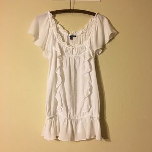 Frilly Ruffled White Blouse